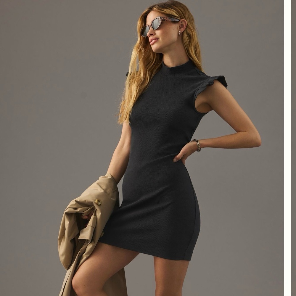 Anthropology daily practice black dress NWT